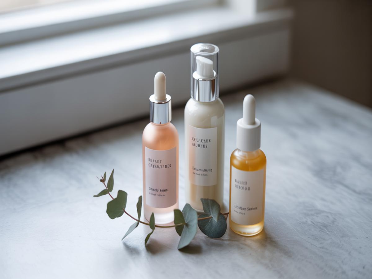 Minimal beauty routine setup connected to Red Light Therapy