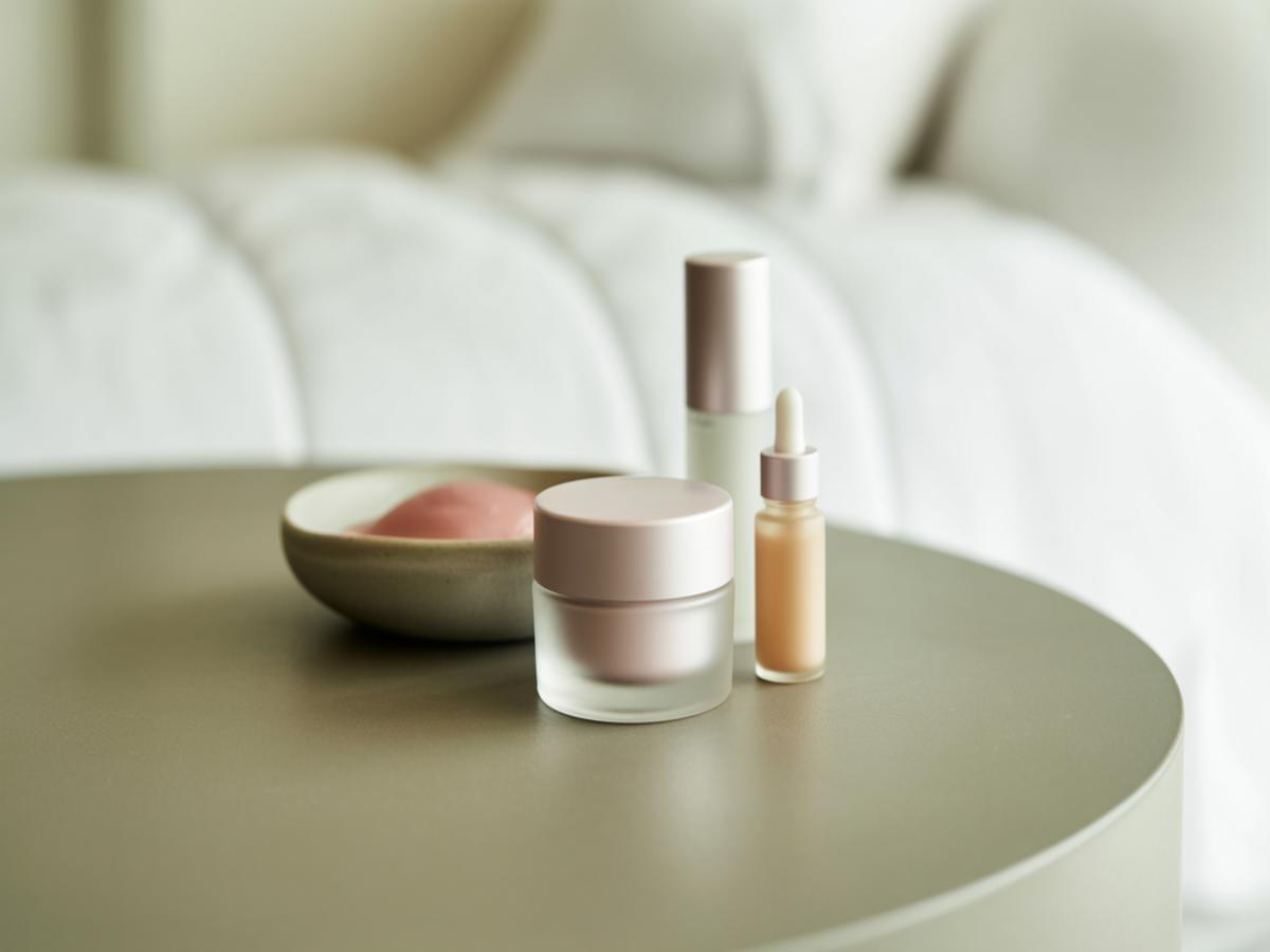 Minimal beauty routine setup connected to Exosome Serum